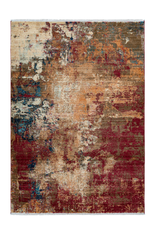 Medellin 401 Modern Abstract Red Brown Rug - Lalee Designer Rugs