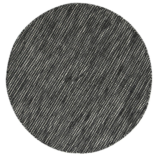 Napania Black & White Reversible Wool Round Rug