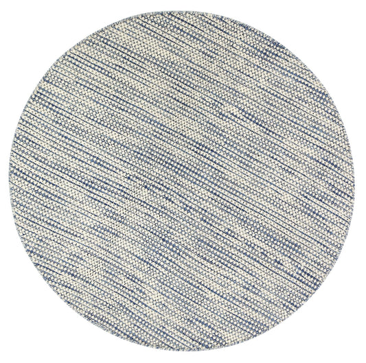 Napania Blue Reversible Wool Round Rug