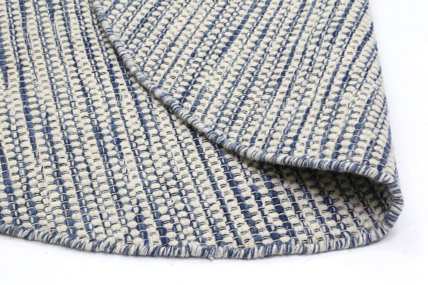 Napania Blue Reversible Wool Round Rug