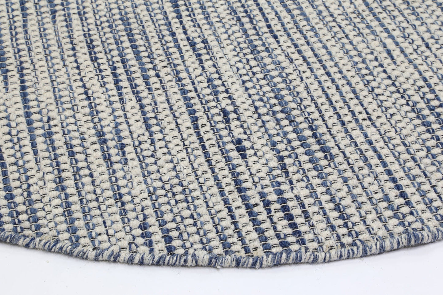 Napania Blue Reversible Wool Round Rug