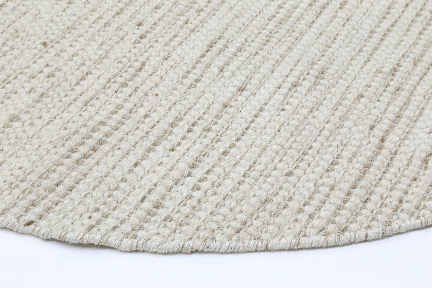 Napania Brown Reversible Wool Round Rug