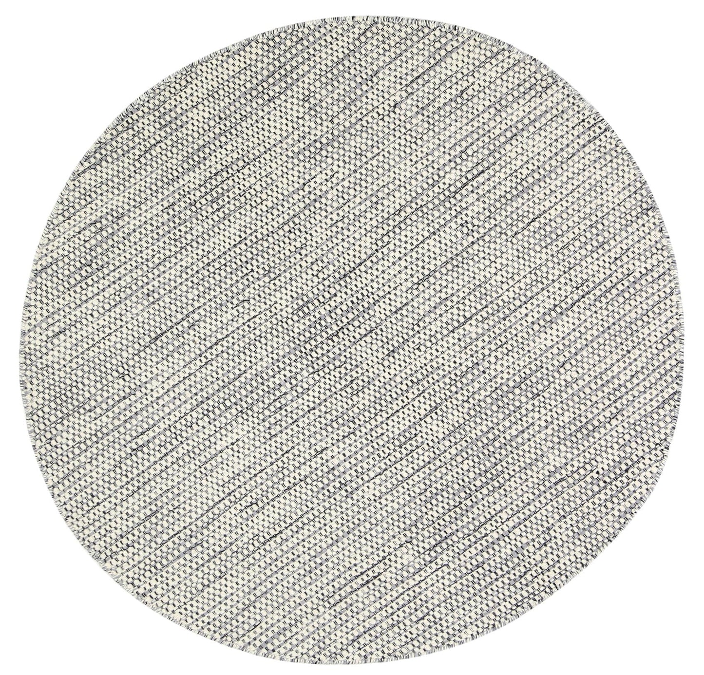 Napania Grey Reversible Wool Round Rug