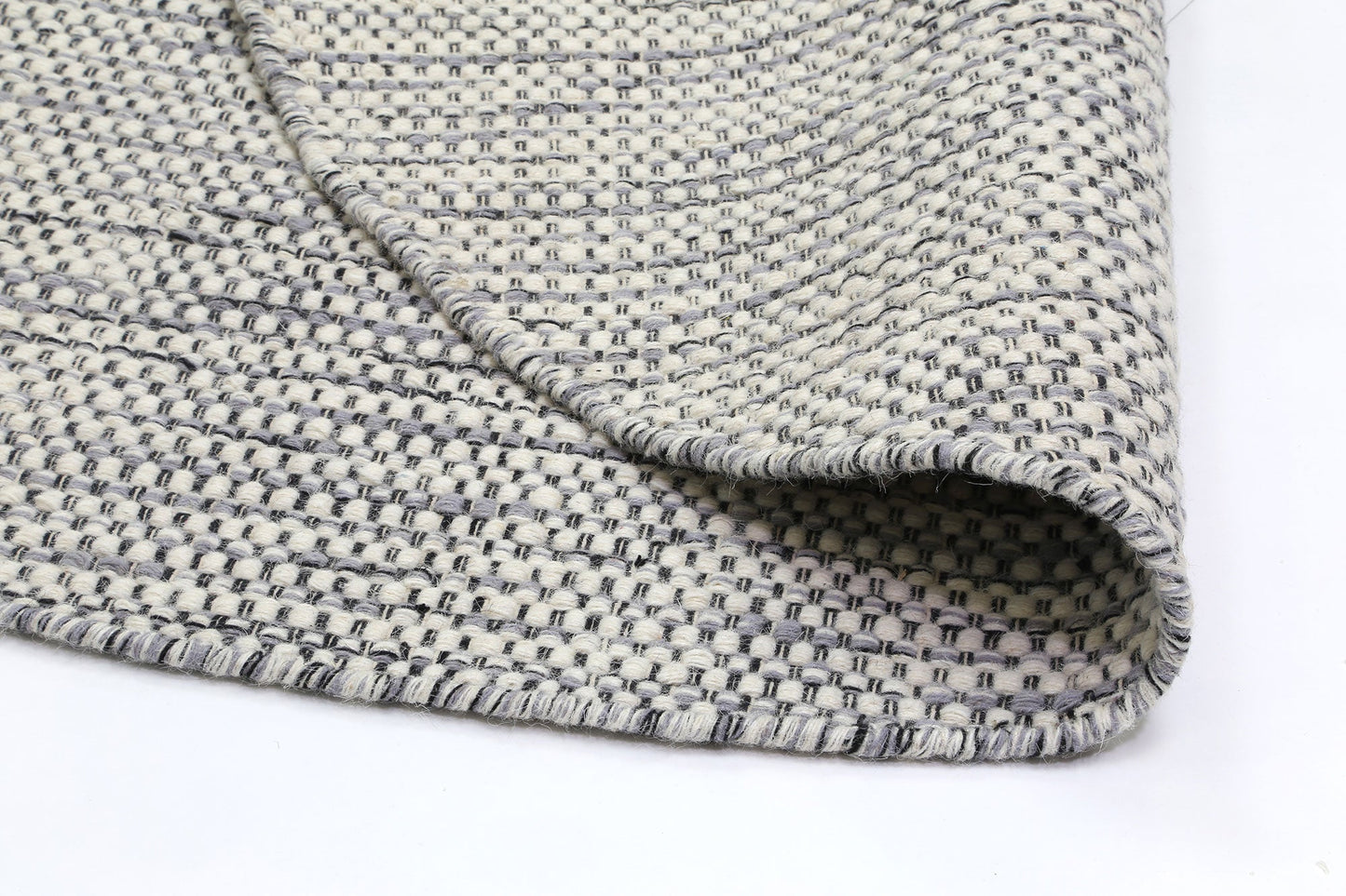 Napania Grey Reversible Wool Round Rug