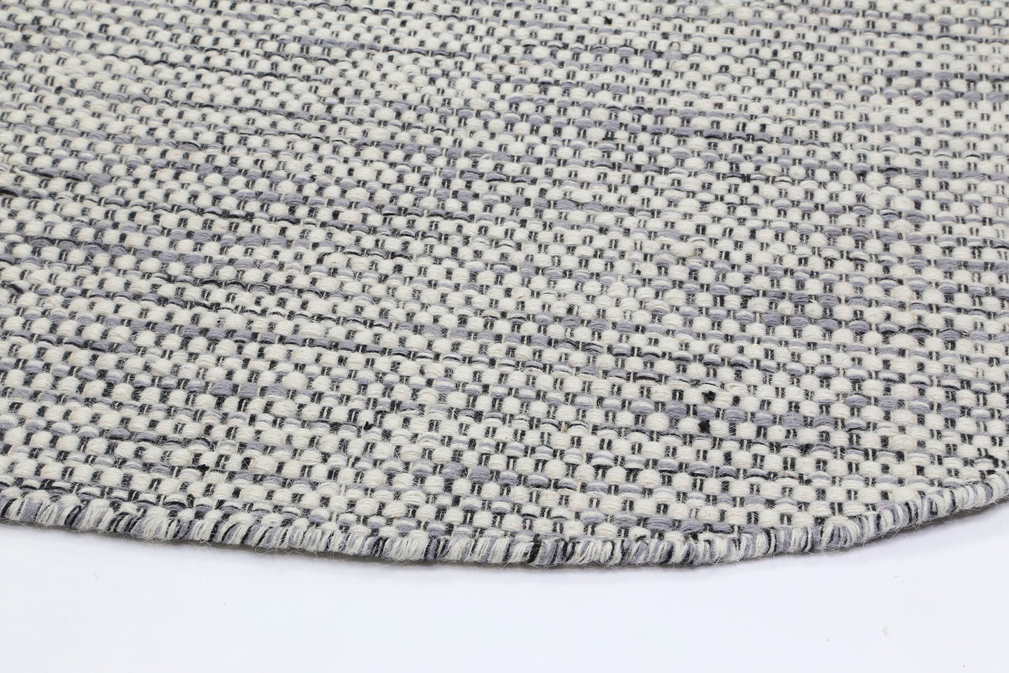 Napania Grey Reversible Wool Round Rug