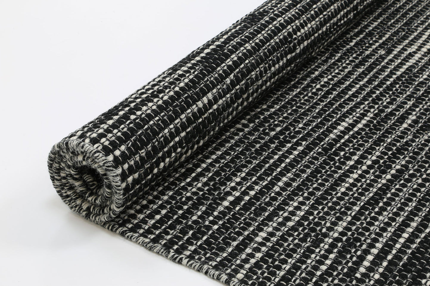 Napania Black & White Reversible Wool Rug