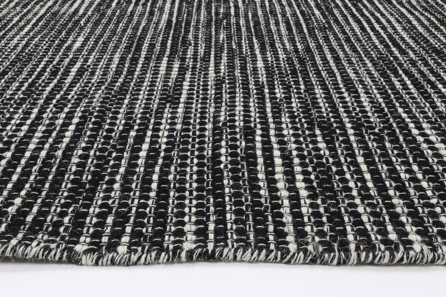 Napania Black & White Reversible Wool Rug