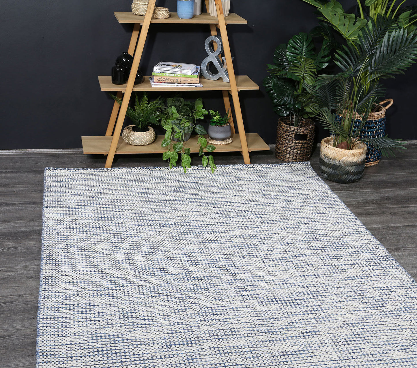Napania Blue Reversible Wool Rug