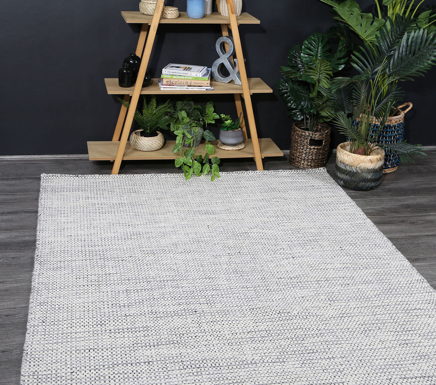 Napania Grey Reversible Wool Rug