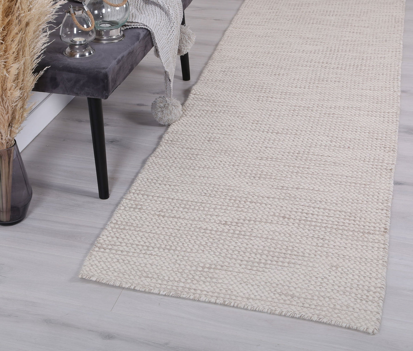 Napania Beige Reversible Wool Rug