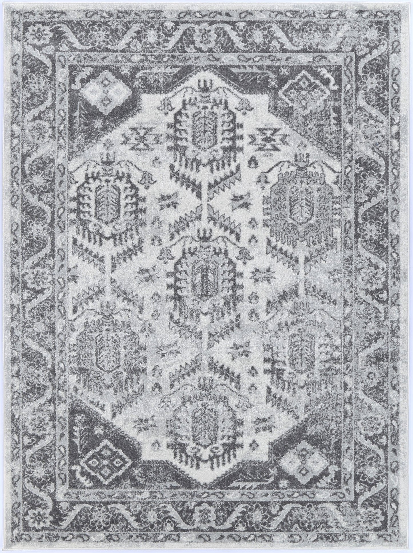 Perth Pau Cream & Grey Traditional Rug