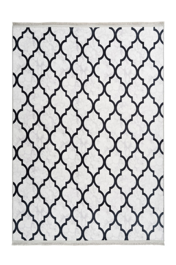 Peri 101 Grey Moroccan Design Machine Washable Rug - Lalee Designer Rugs