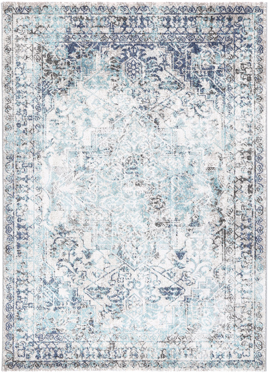 Rumba Adrianita Ivory & Blue Transitional Rug