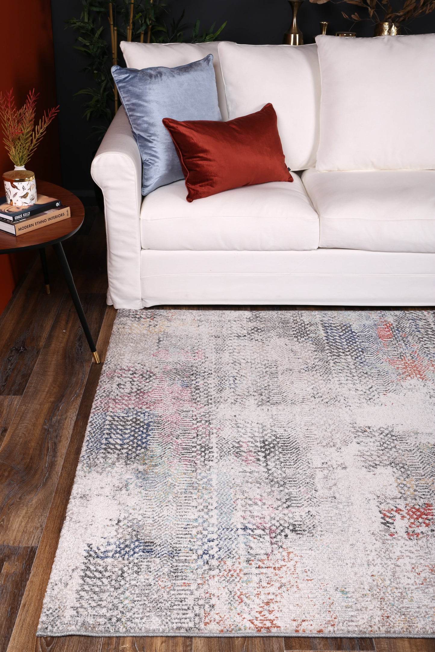 Rumba Ernesto Grey & Terracotta Tribal Rug