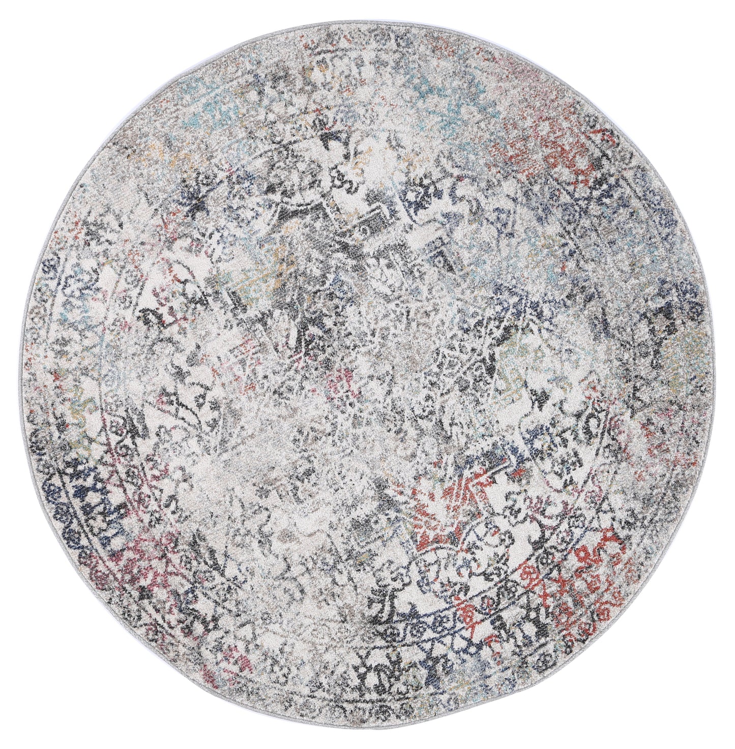 Rumba Maria Grey & Multi Transitional Round Rug