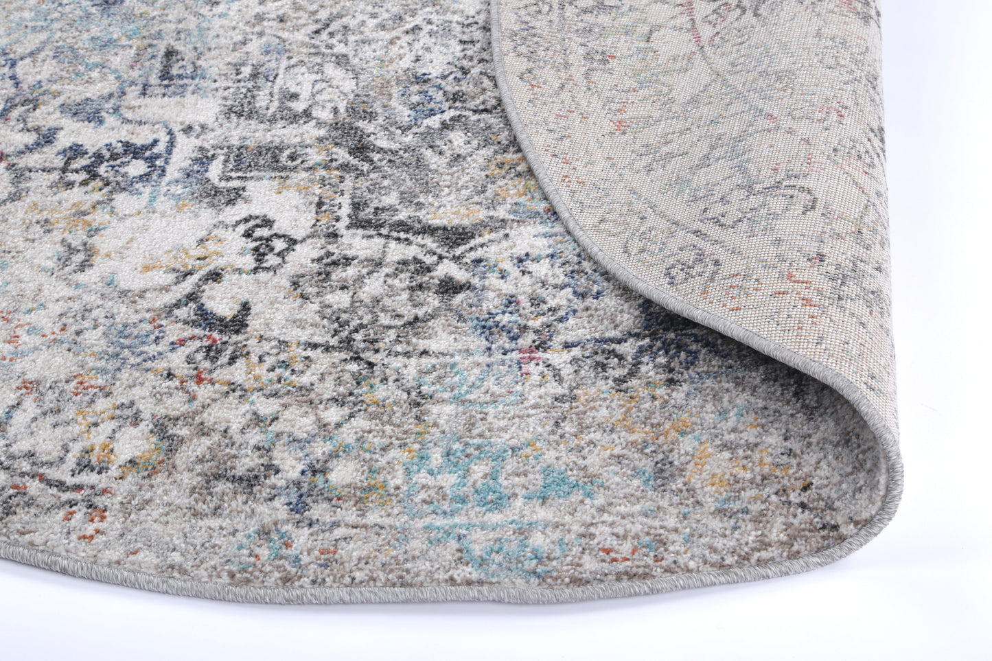 Rumba Maria Grey & Multi Transitional Round Rug