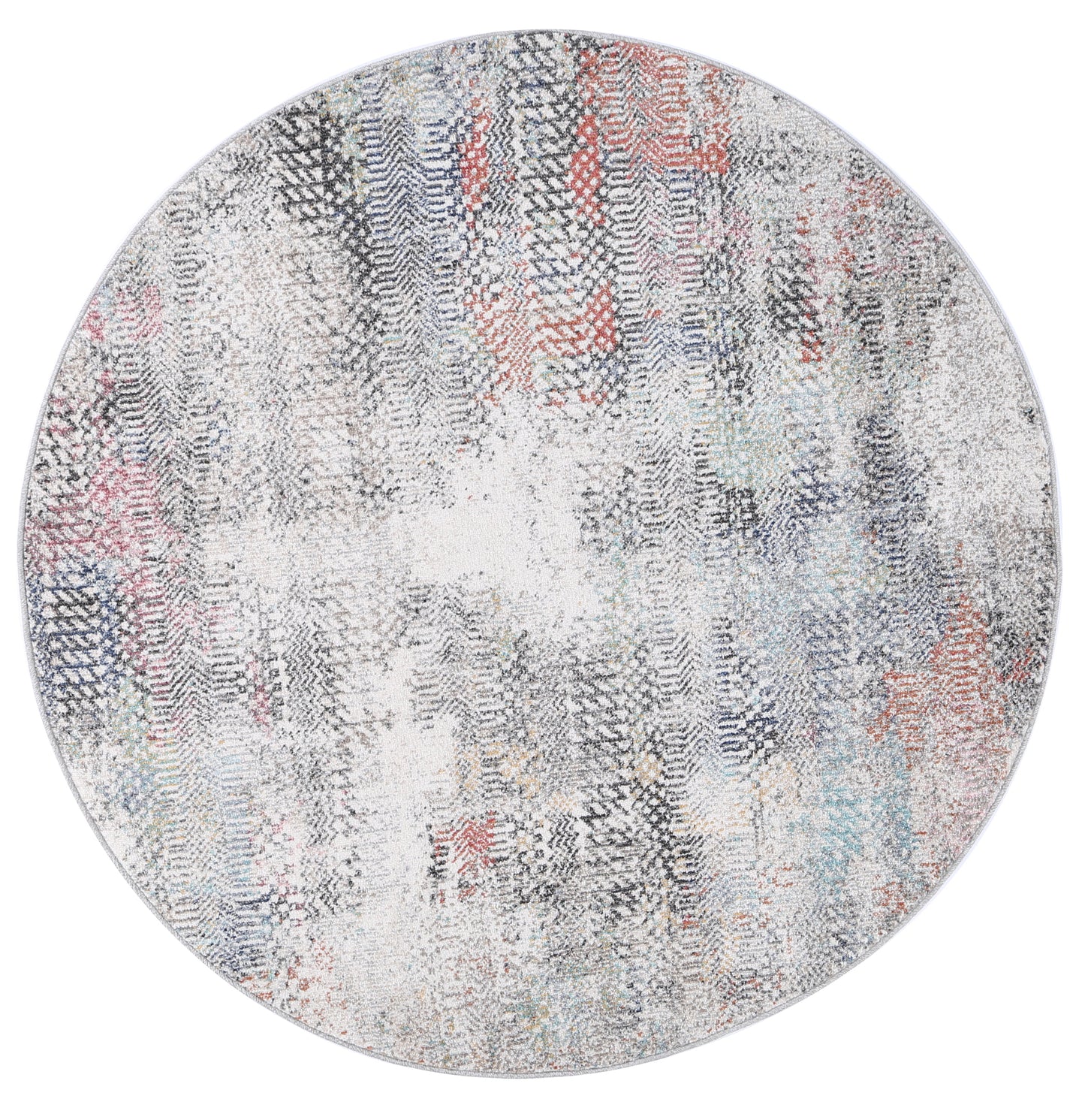 Rumba Ernesto Grey & Terracotta Tribal Round Rug