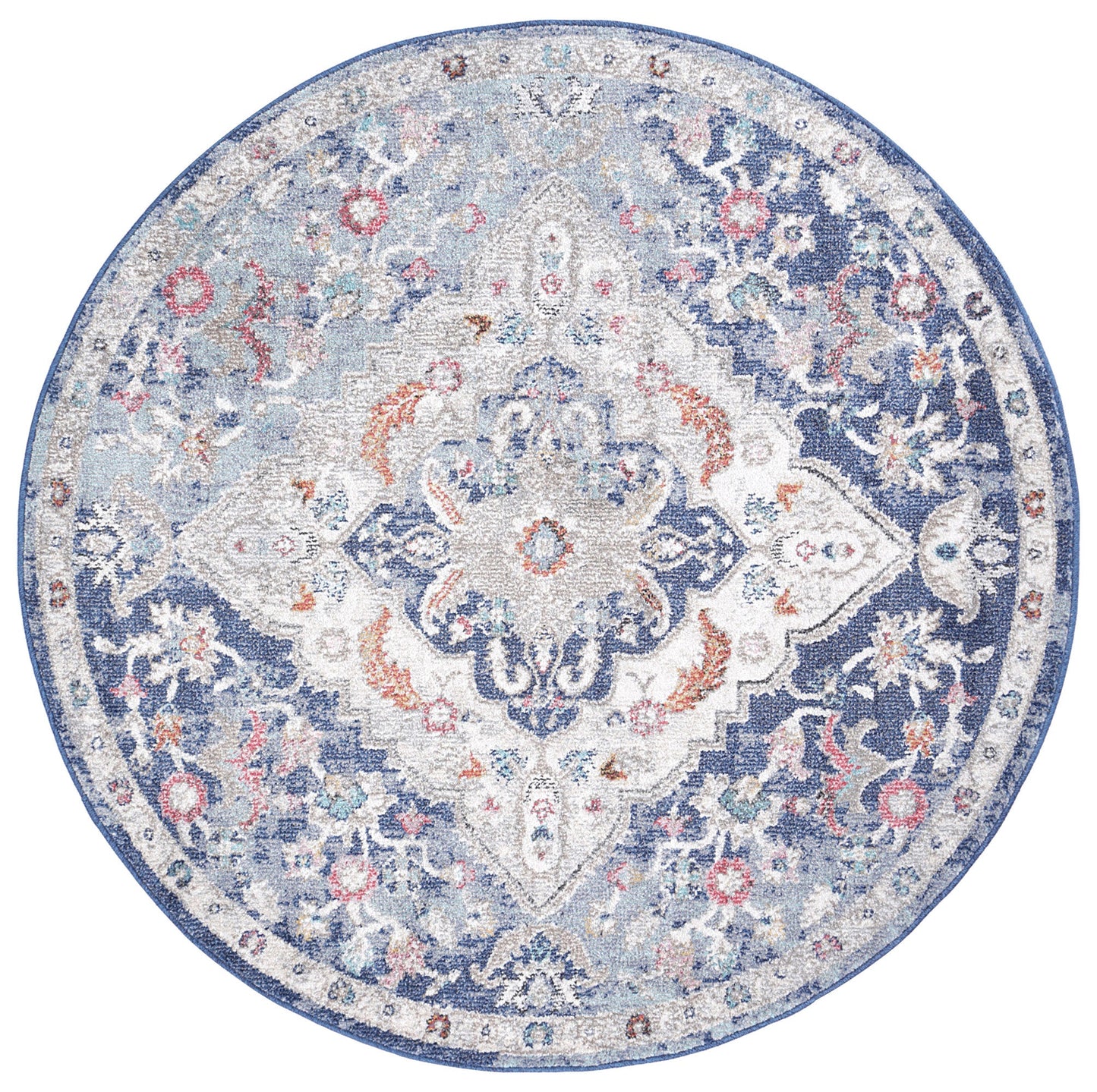 Rumba Alexander Transitional Navy Multi Round Rug