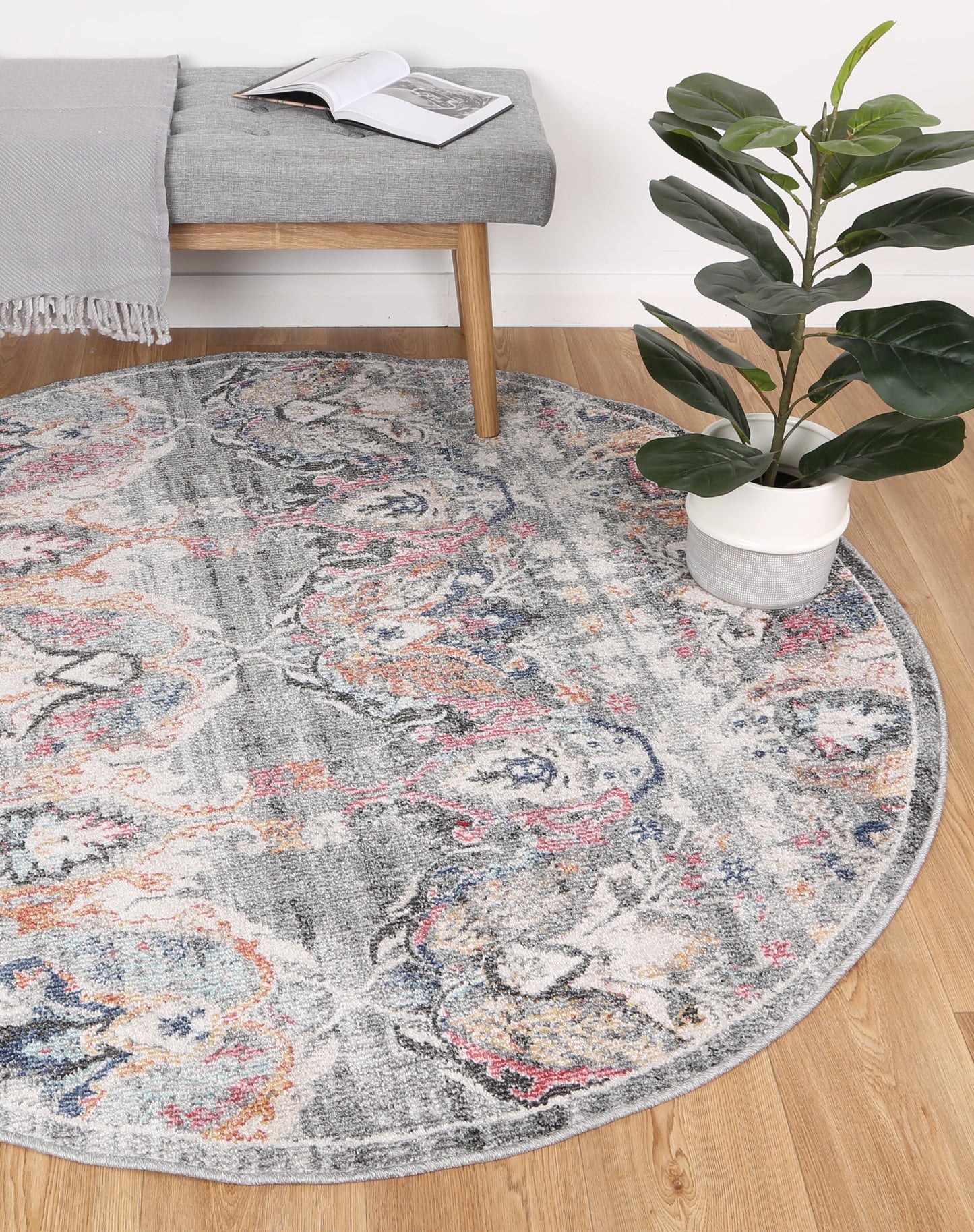 Rumba Lyndurst Transitional Muted Multi Round Rug