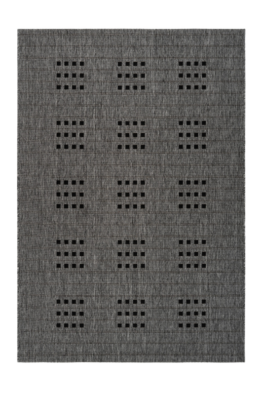 Sunset 606 Outdoor and Kitchen Silver Rug with Dice Spotted Design - Lalee Designer Rugs