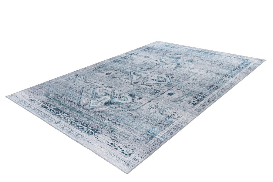 Pro 402 Silver Blue Transitional Machine Washable Rug