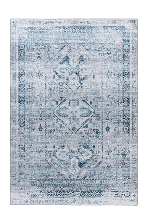 Pro 402 Silver Blue Transitional Machine Washable Rug