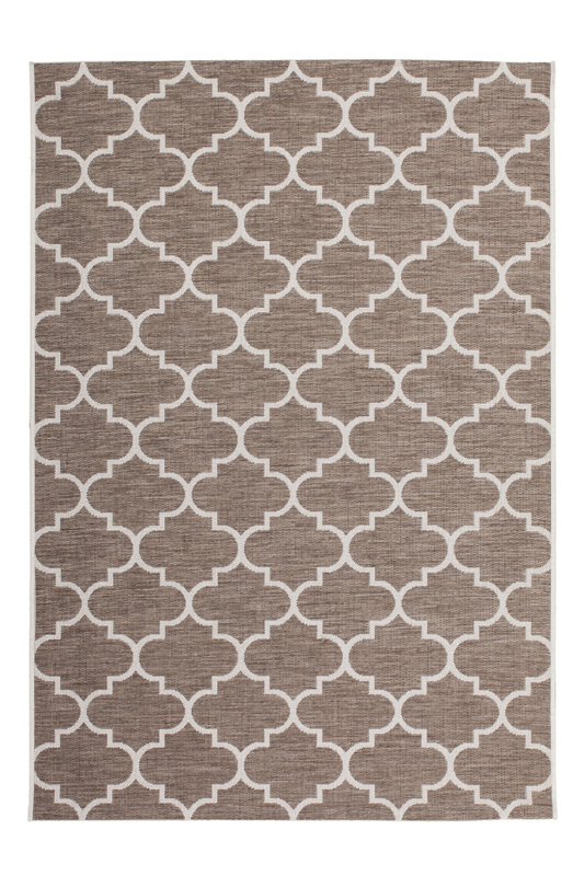 Sunset 604 Outdoor and Kitchen Beige Rug with Moroccan Design - Lalee Designer Rugs