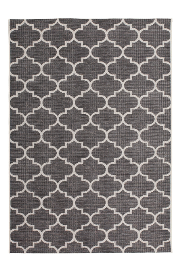 Sunset 604 Outdoor and Kitchen Grey Rug with Moroccan Design - Lalee Designer Rugs