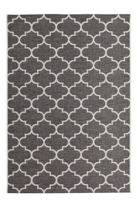 Sunset 604 Outdoor and Kitchen Grey Rug with Moroccan Design - Lalee Designer Rugs