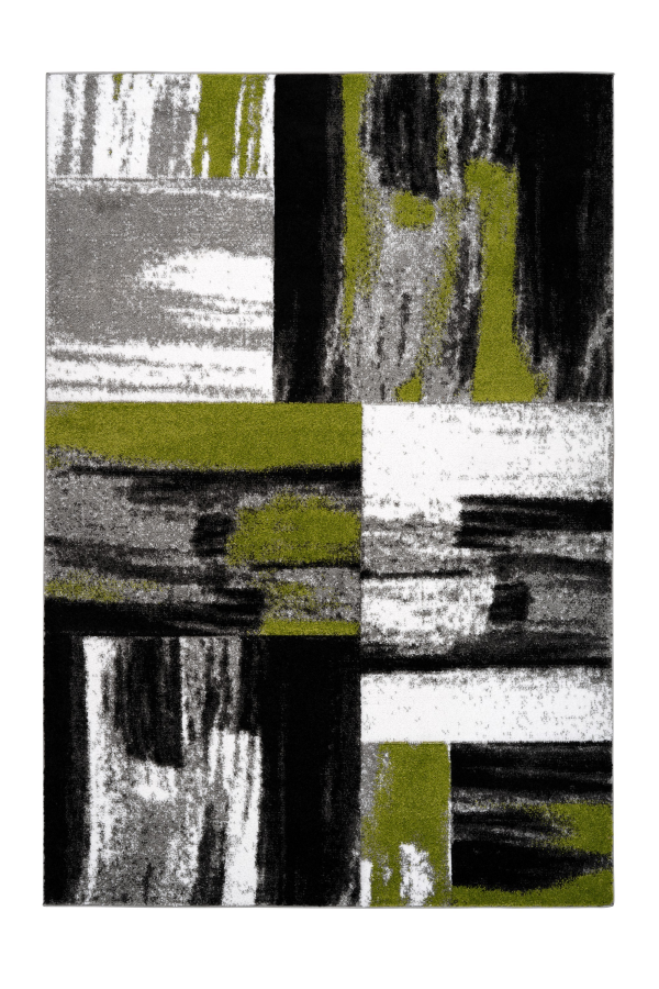 Affordable Modern Green and Black Rug with Checkered Design – Rugnet