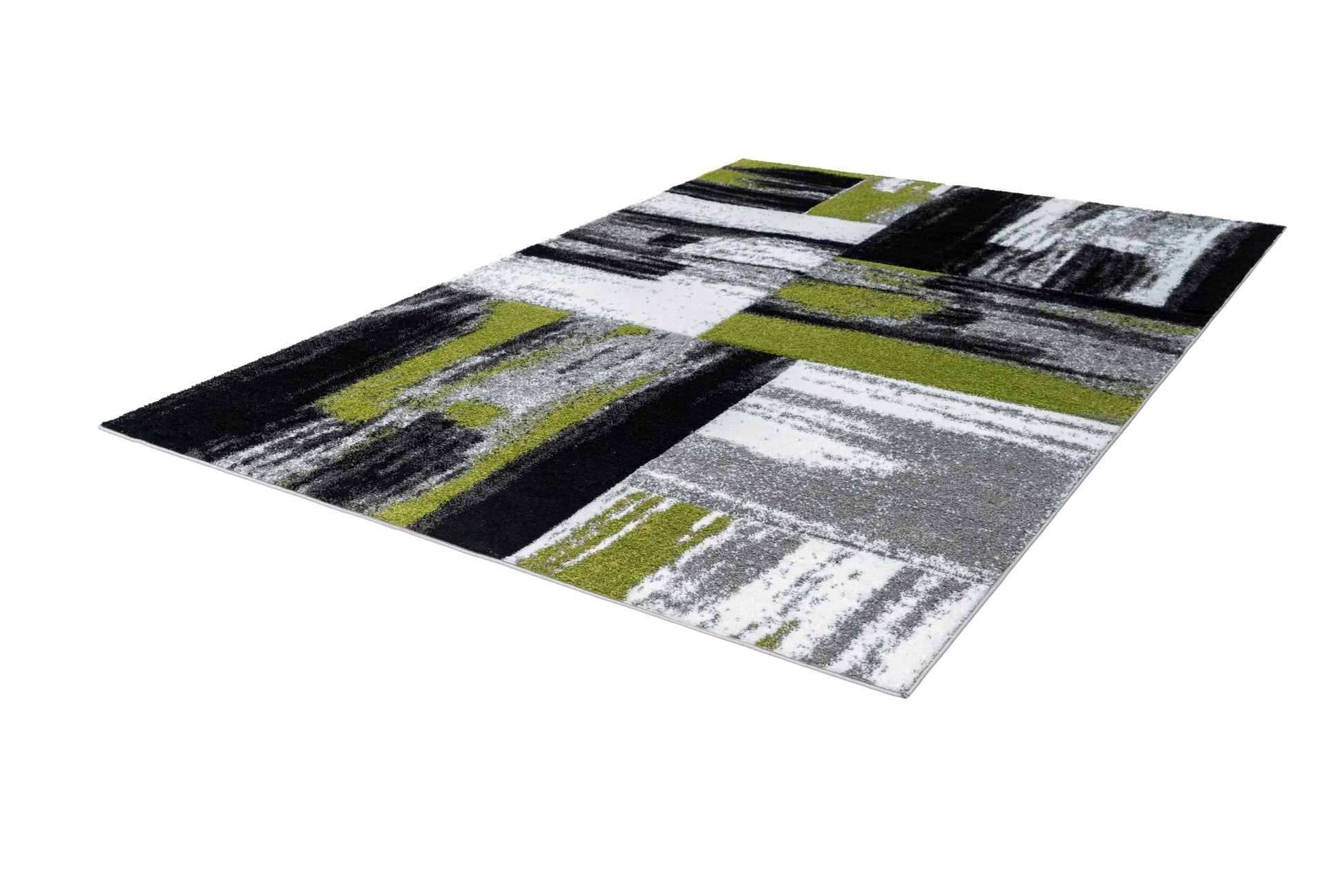 Swing 100 Modern Green and Black Rug with Checkered Design - Lalee Designer Rugs