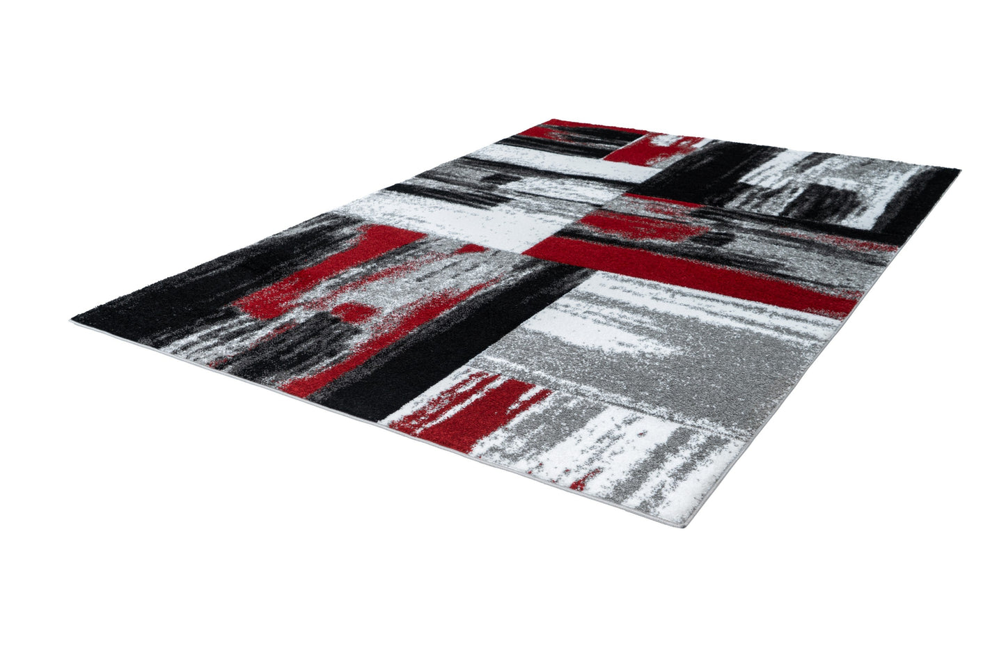 Swing 100 Modern Red and Black Rug with Checkered Design - Lalee Designer Rugs