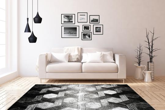 Swing 101 Modern Silver Rug with Geometric 3D Design - Lalee Designer Rugs