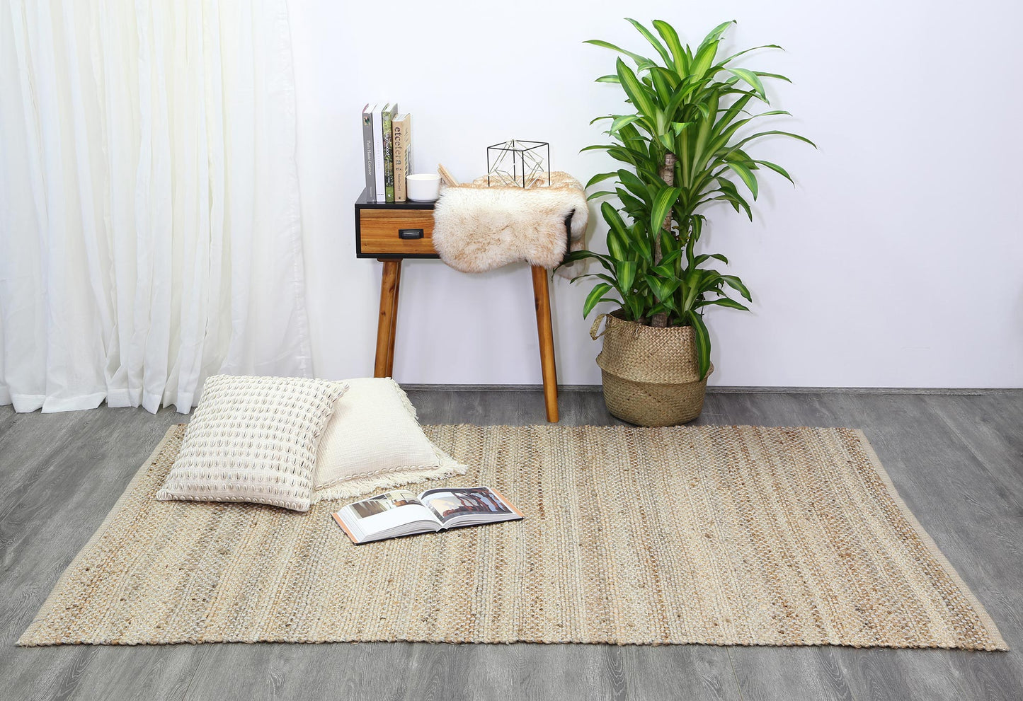 Rajpur Blue Natural Jute Rug