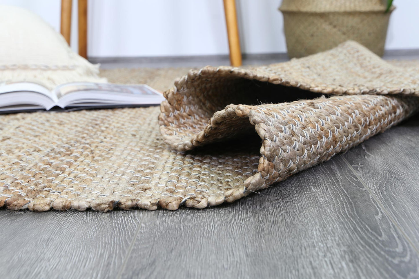 Rajpur Grey Natural Jute Rug