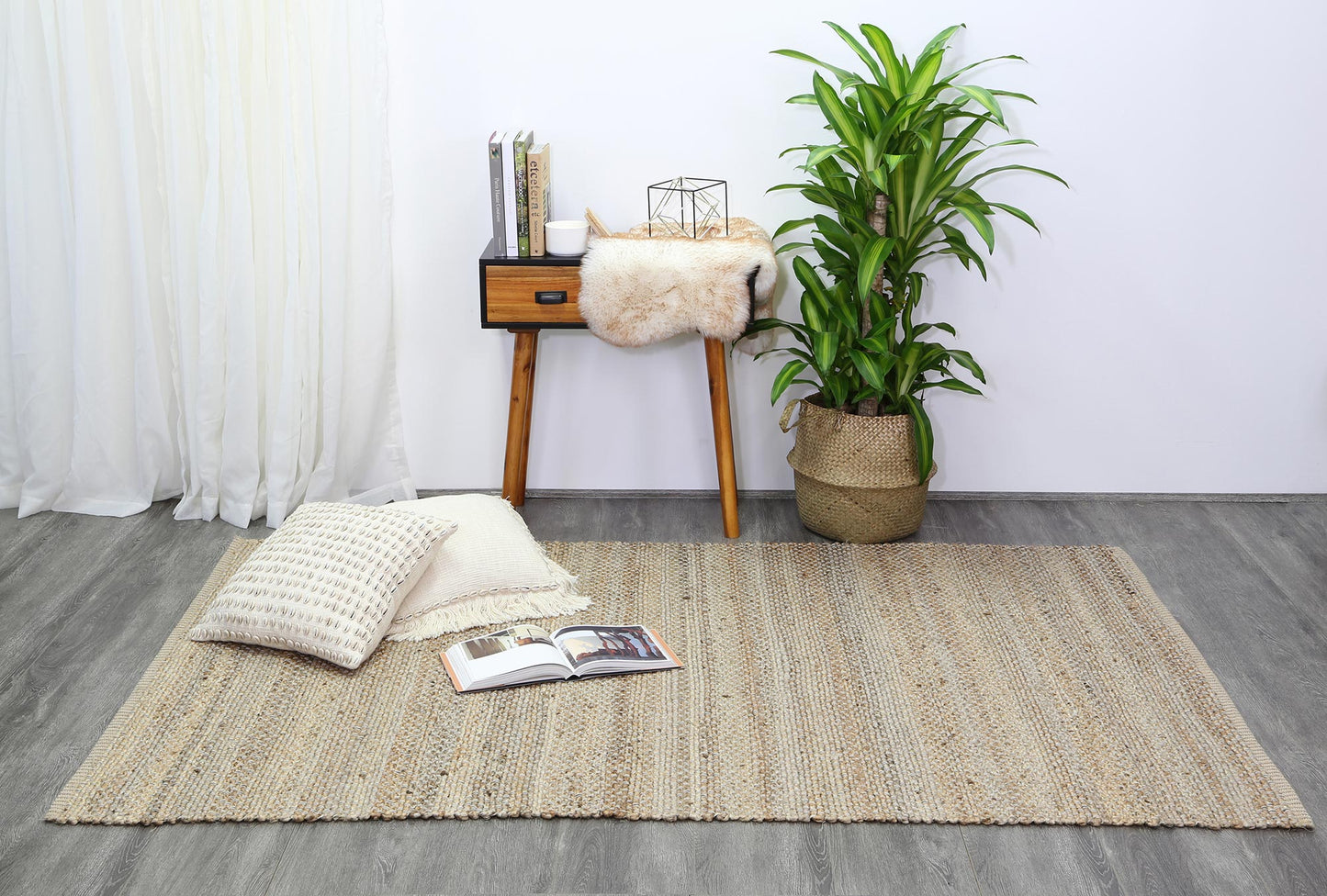 Rajpur Grey Natural Jute Rug