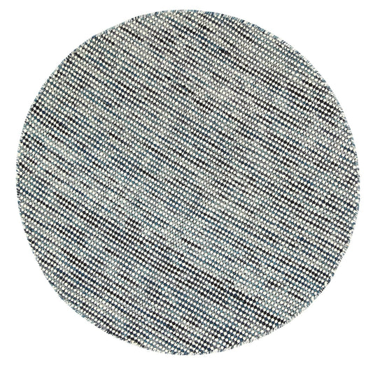 Napania Teal Reversible Wool Round Rug