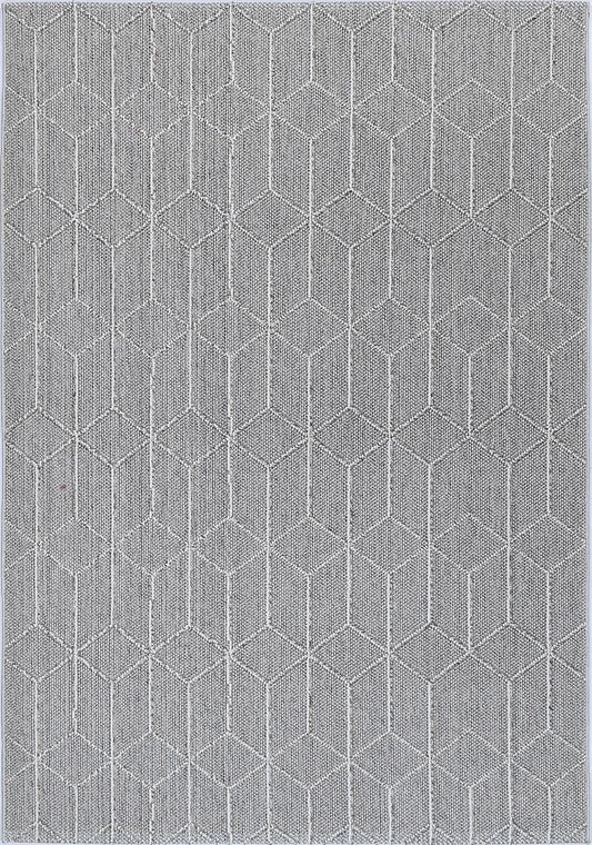 Valentina Totori Ash Geometric Flatweave Rug