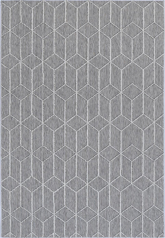 Valentina Sikua Grey Geometric Flatweave Rug