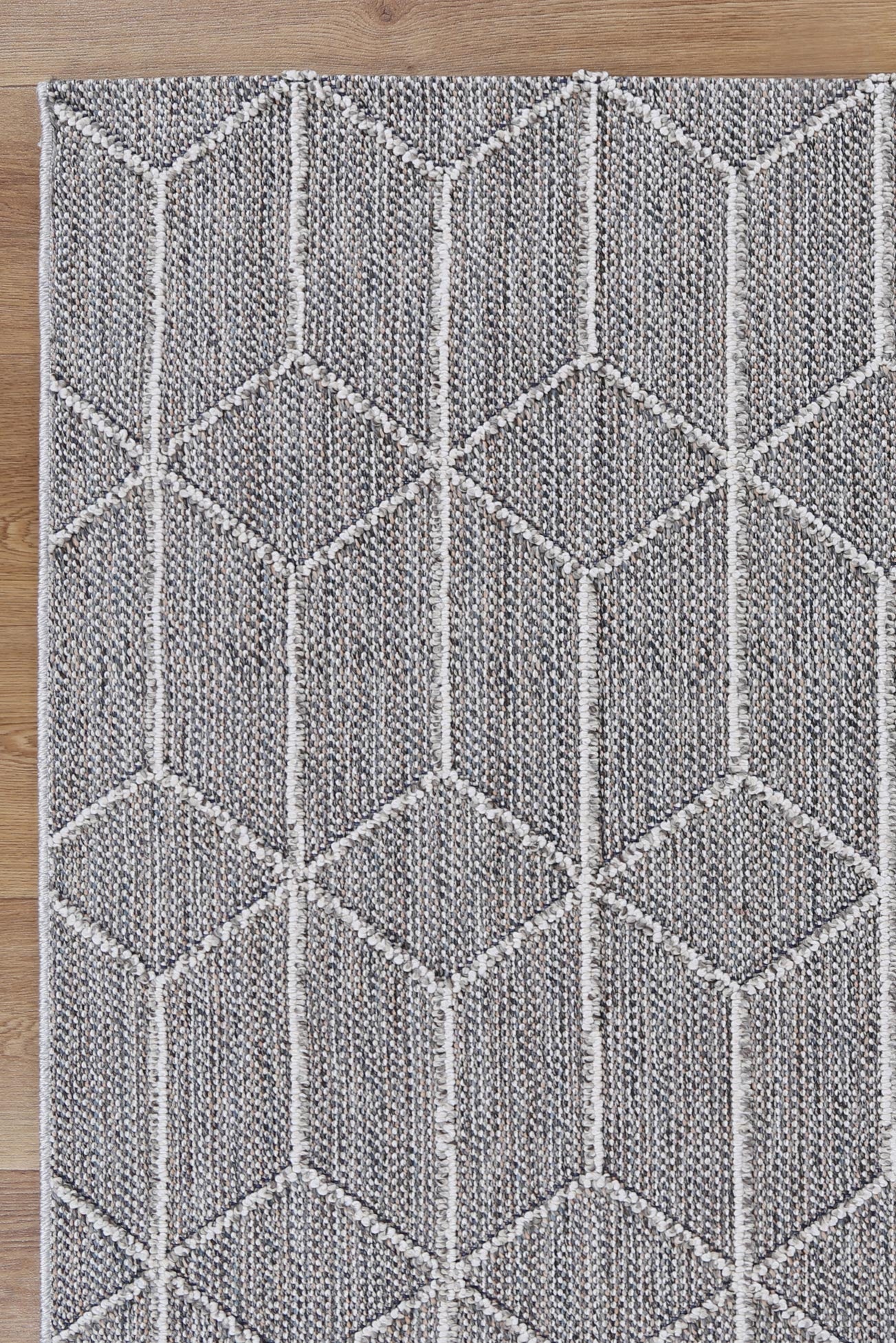 Valentina Sikua Grey Geometric Flatweave Rug