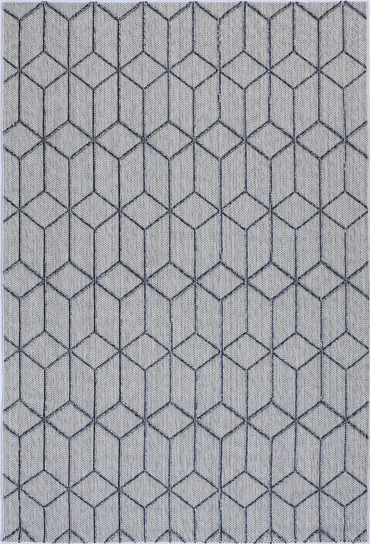 Valentina Greenslade Charcoal Geometric Flatweave Rug