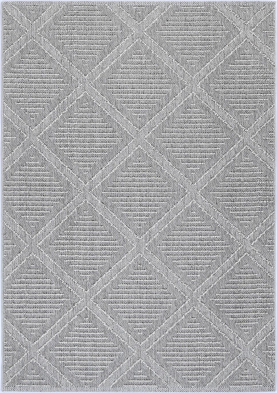 Valentina Vouza Grey Geometric Flatweave Rug