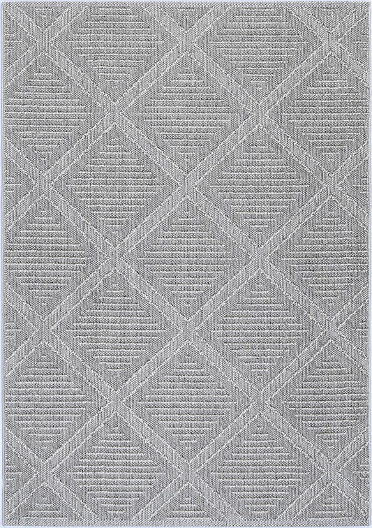 Valentina Vouza Grey Geometric Flatweave Rug