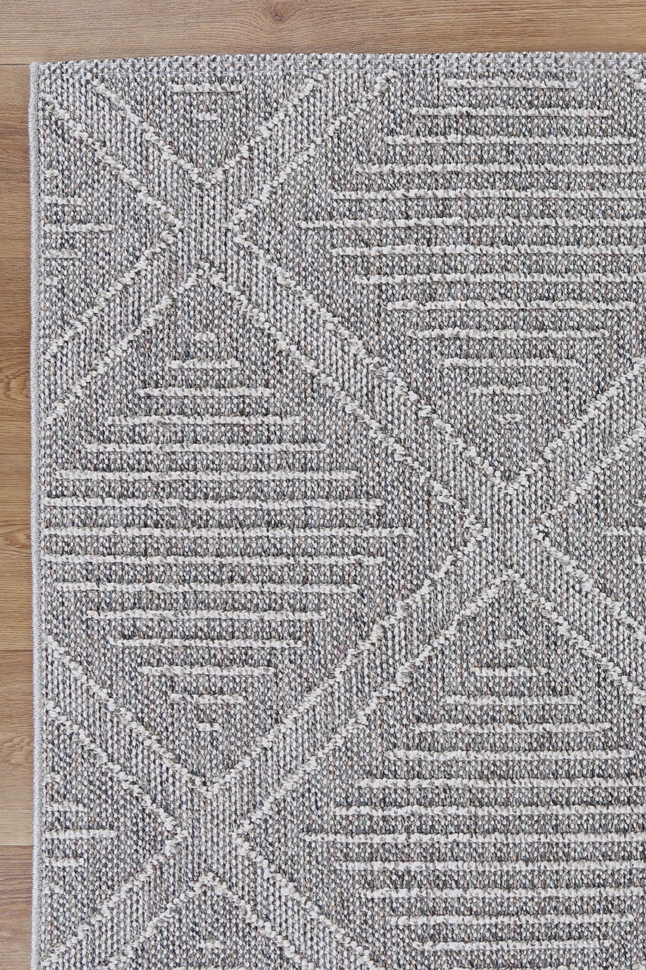 Valentina Vouza Grey Geometric Flatweave Rug