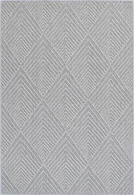 Valentina Kini Grey Geometric Flatweave Rug