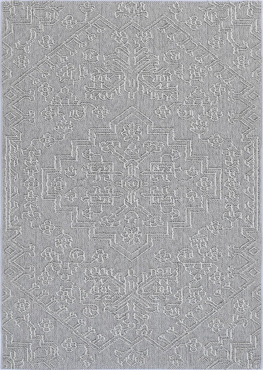 Valentina Nori Grey Tribal Flatweave Rug