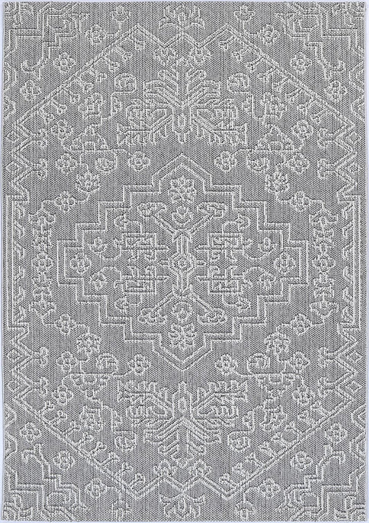 Valentina Bule Ash Tribal Flatweave Rug