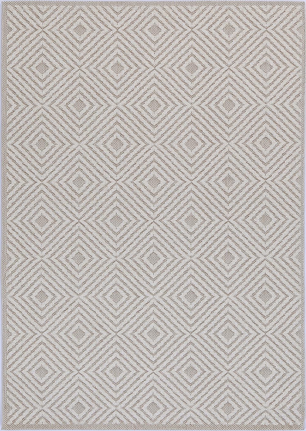 Valentina Wickham Beige Geometric Flatweave Rug