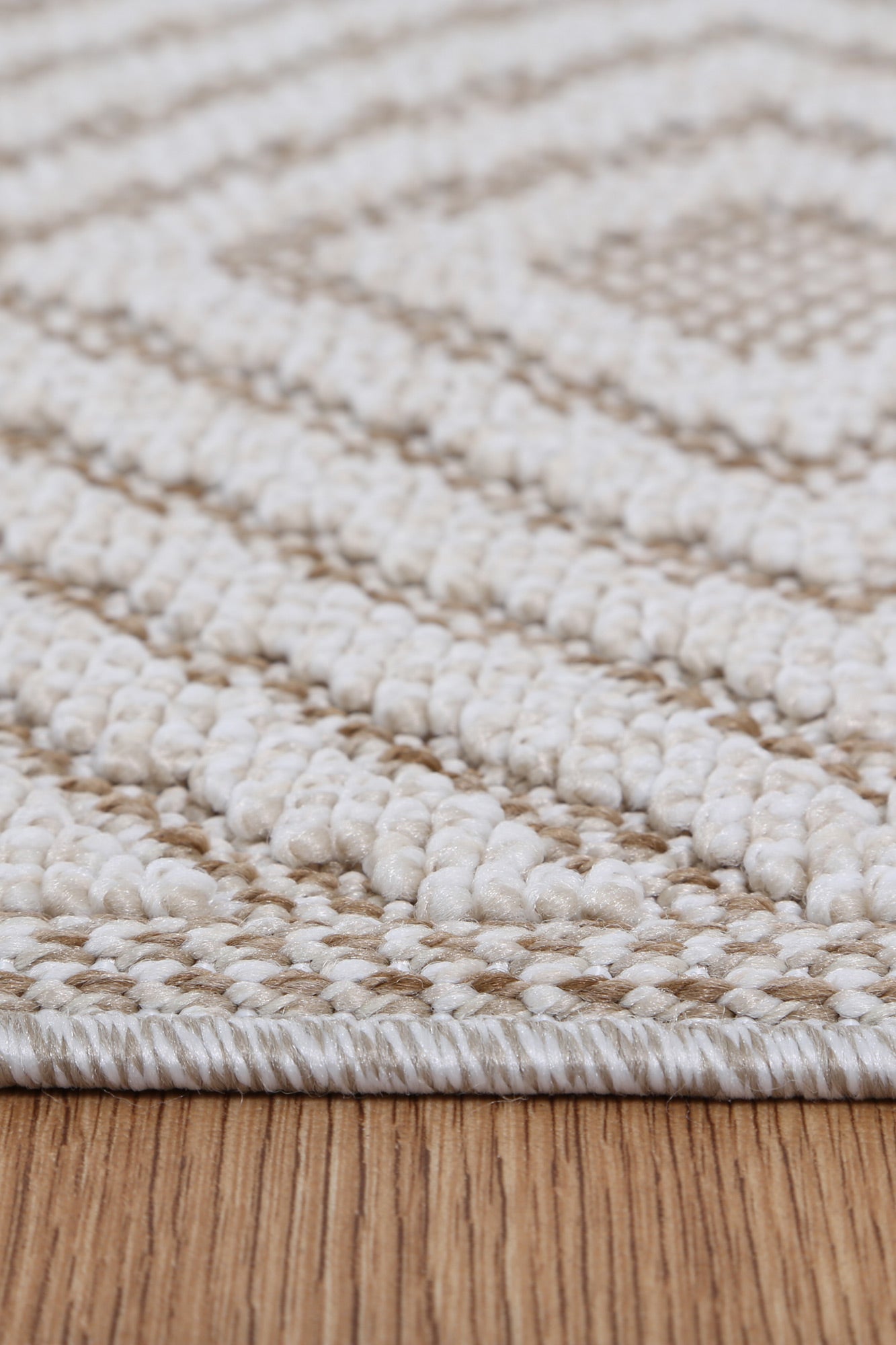 Valentina Wickham Beige Geometric Flatweave Rug