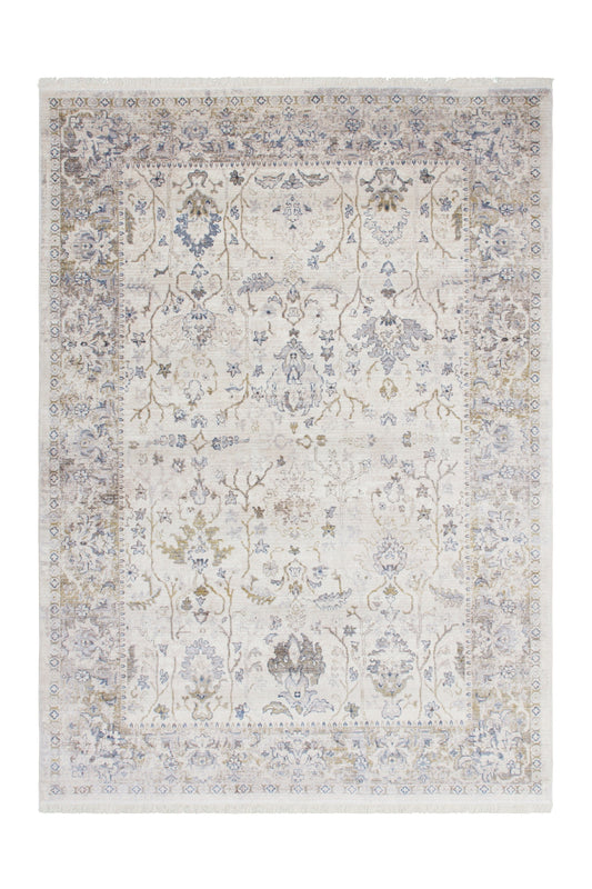 Vintage 702 Faded Traditional Beige Rug with Border - Lalee Designer Rugs